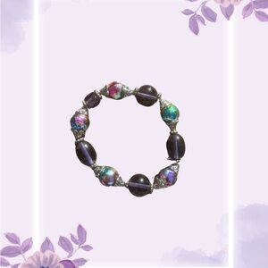 Purple Iridescent Beaded Bracelet